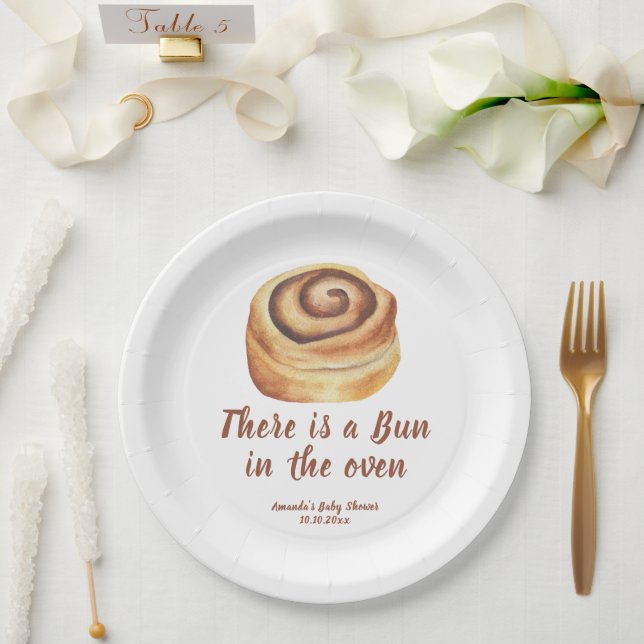 There is a Bun in the oven Baby Shower Pappteller (Hochzeit)