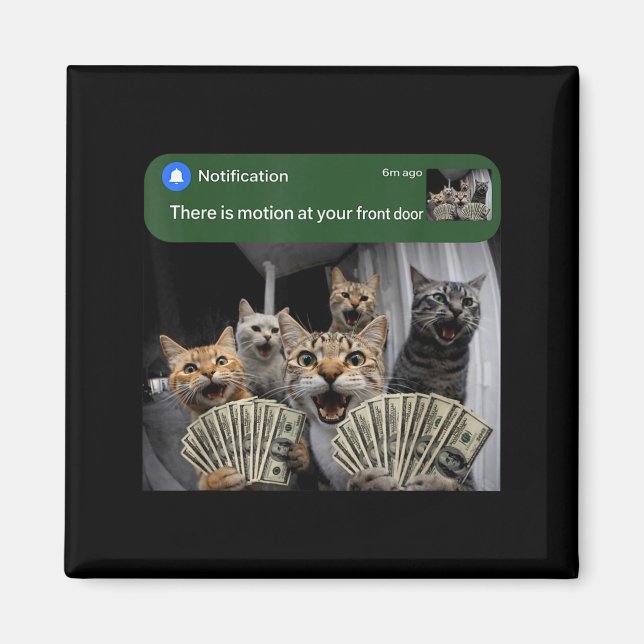 There is motion at front door funny cat motion mem magnet (Vorne)