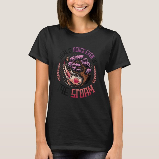 There Is Peace Even In The Storm Japanese Koi Bons T-Shirt (Vorderseite)