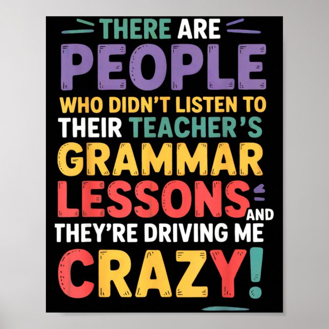 There Their Theyre English Grammar Teacher Funny H Poster (Vorne)
