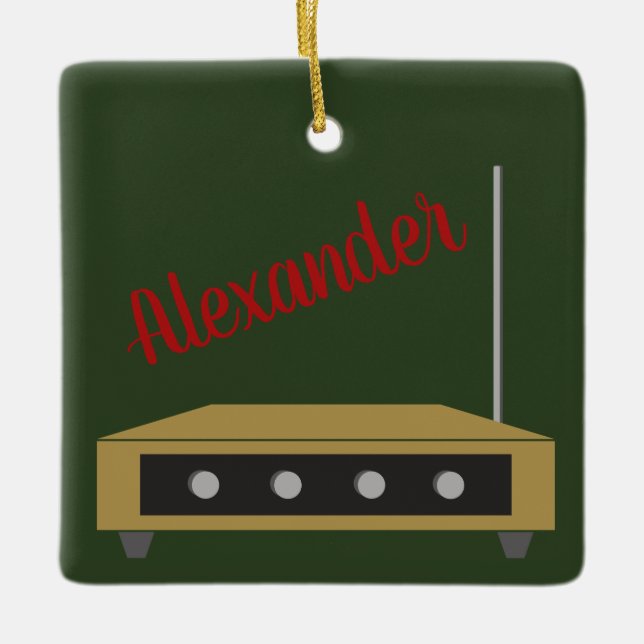 Theremin personalisierte Weihnachtsverzierung Keramikornament (Vorderseite)