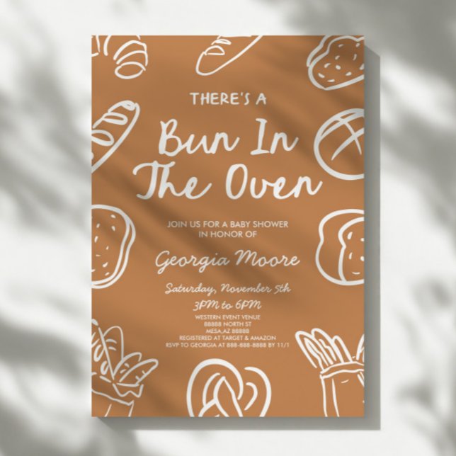There's A Bun In The Oven Whimsical Baby Shower Einladung (Von Creator hochgeladen)