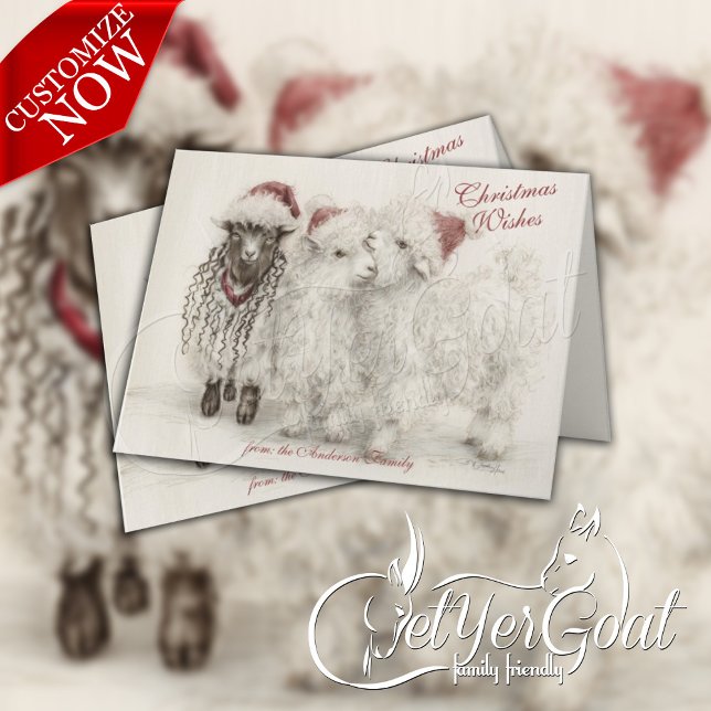 There's Always One - Angora Christmas Goats  Karte (Von Creator hochgeladen)
