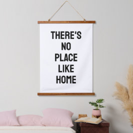 There's No Place Like Home Quote Wandteppich Mit Holzrahmen
