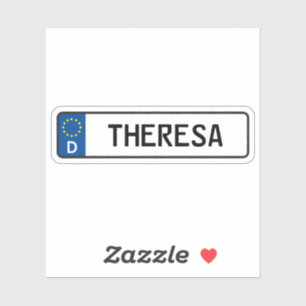 Theresa German Car License Plate Aufkleber