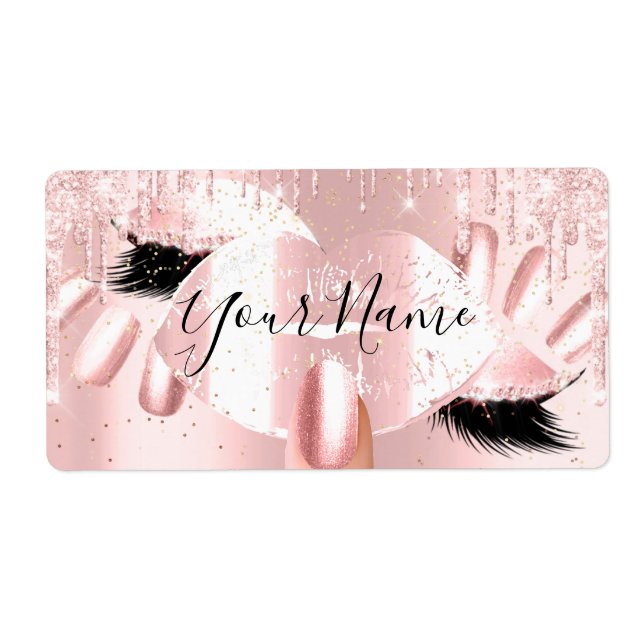Theresa Pink Glitzer Tropfen Kiss Lips Nails Makeu (Vorne)