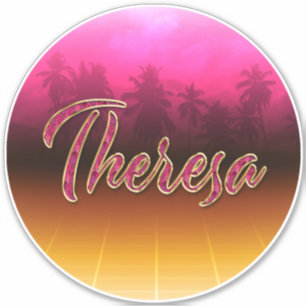 Theresa Vorname Name golden pink Aufkleber Sticker