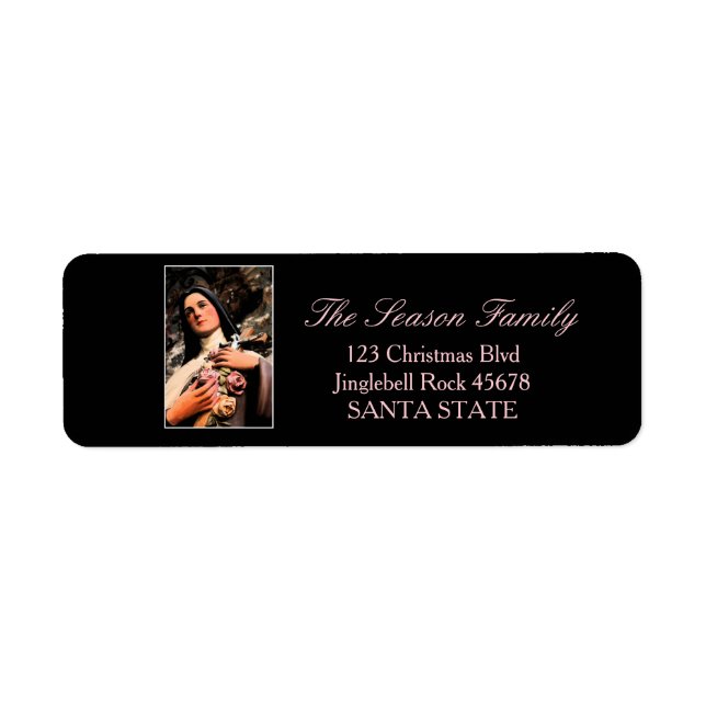 Therese de Lisieux Holiday Address Label (Vorne)