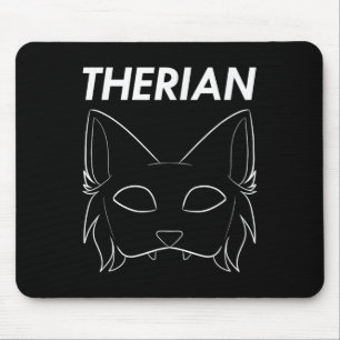 Therian Furry Animal Mask Wolf Cat Dog Mousepad
