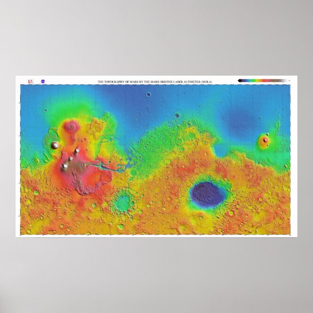 Thermal Inertia Karte der Mars Poster (Vorne)