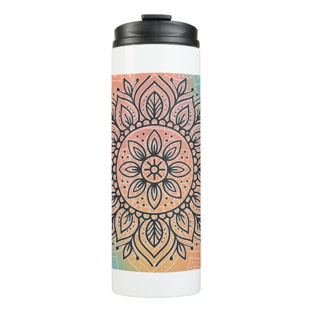 Thermal Mandala Wasserflasche Thermosbecher (Vorderseite)