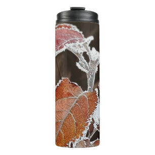 Thermal Tumbler Brown Frozen Blätter Thermosbecher