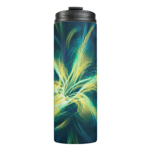 Thermal Tumbler Fraktal Blume Blaue Palette Thermosbecher