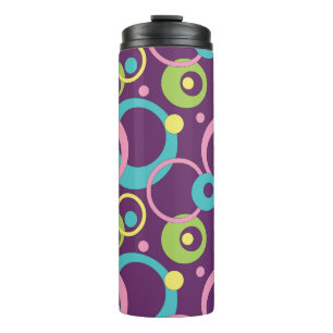 Thermal Tumbler, Funky Lila Circles Thermosbecher