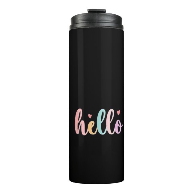 Thermal Tumbler hi Hallo Hallo willkommen Wasser b Thermosbecher (Vorderseite)