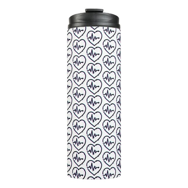 Thermal Tumbler Karo Herz Thermosbecher (Vorderseite)