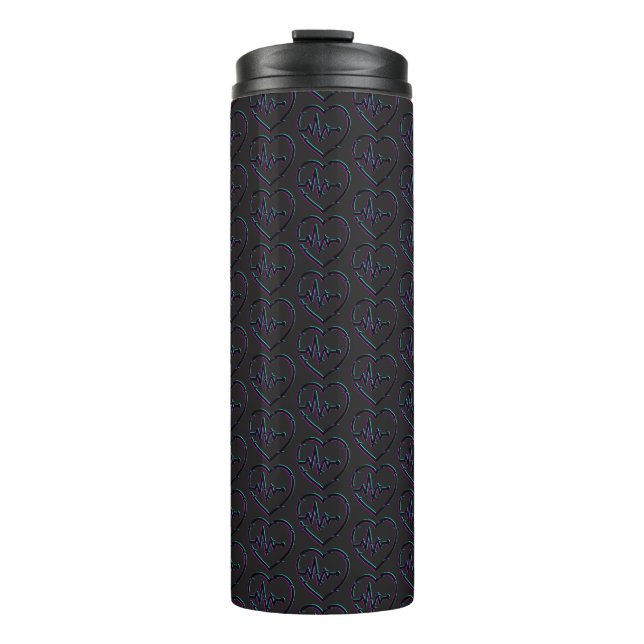 Thermal Tumbler Karo Herz Thermosbecher (Vorderseite)