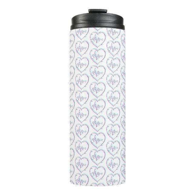 Thermal Tumbler Karo Herz Thermosbecher (Vorderseite)