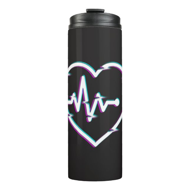 Thermal Tumbler Karo Herz Thermosbecher (Vorderseite)