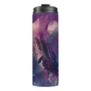 Thermal Tumbler Lila Blume bearbeitet Wasserfarbe Thermosbecher