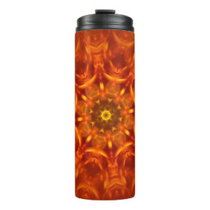 Thermal Tumbler Mandala Sunlight Orange Muster Thermosbecher