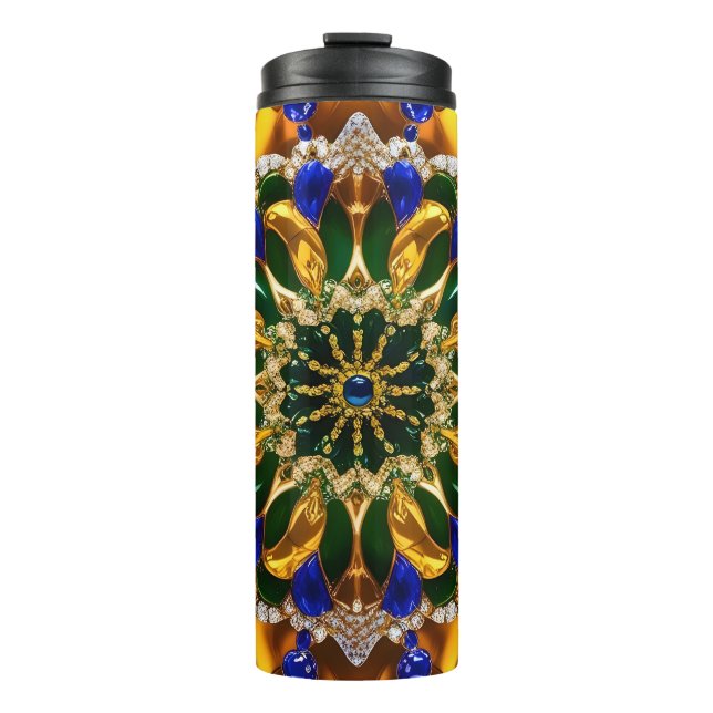 Thermal Tumbler mit brasilianischen Farben Thermosbecher (Vorderseite)