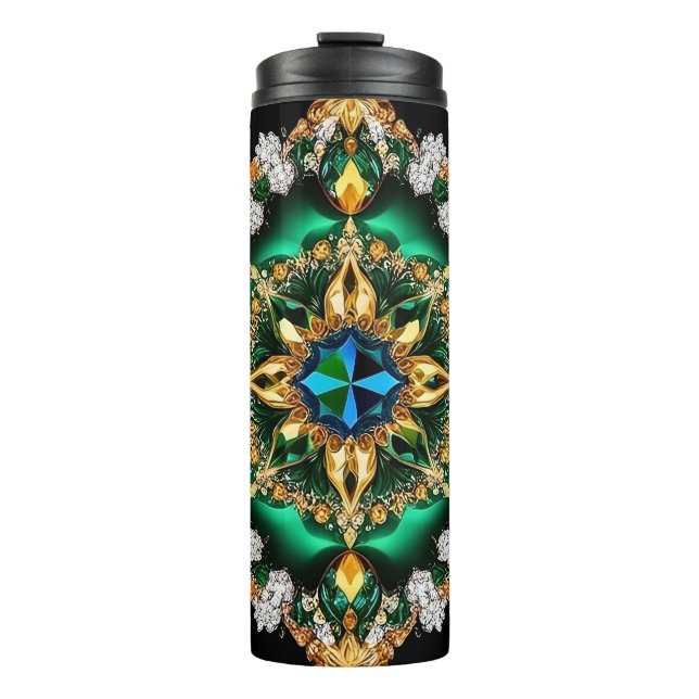 Thermal Tumbler mit brasilianischen Farben Thermosbecher (Vorderseite)