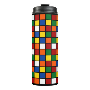 Thermal Tumbler mit bunten Quadraten Var01 Thermosbecher