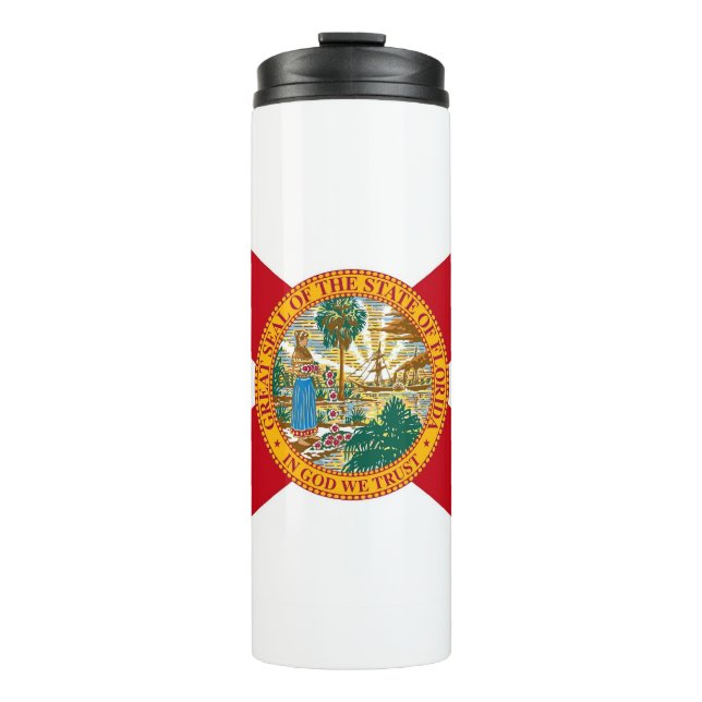 Thermal Tumbler mit der Flagge von Florida, USA Thermosbecher (Vorderseite)