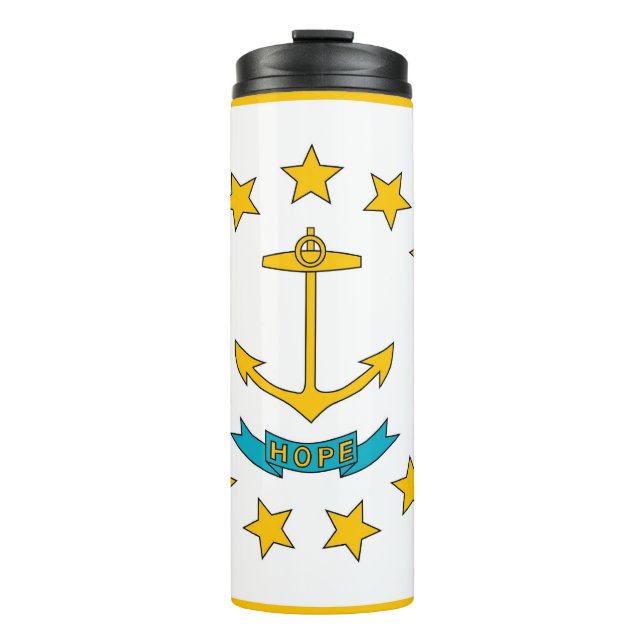 Thermal Tumbler mit der Flagge von Rhode Island, U Thermosbecher (Vorderseite)