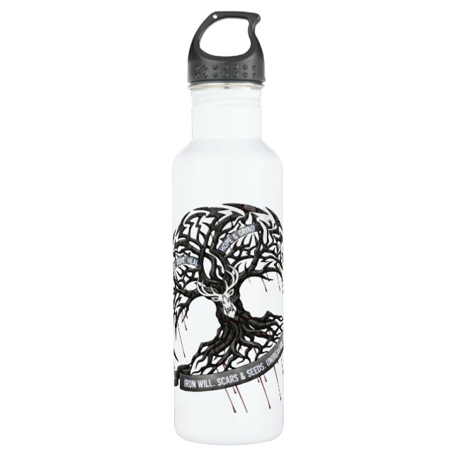 Thermal Tumbler Strength Through Pain motivation  Edelstahlflasche (Vorderseite)