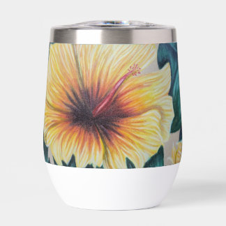 Thermalbecher für gelben Hibiskus