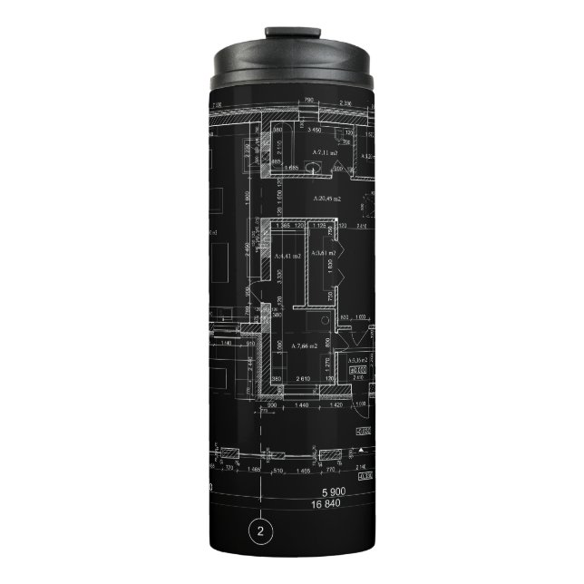 Thermaltumbler mit architektonischem Konzept Thermosbecher (Vorderseite)