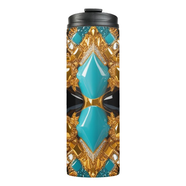 Thermaltumbler mit Bahamas-Farben Thermosbecher (Vorderseite)