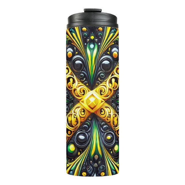 Thermaltumbler mit jamaikanischen Farben Thermosbecher (Vorderseite)