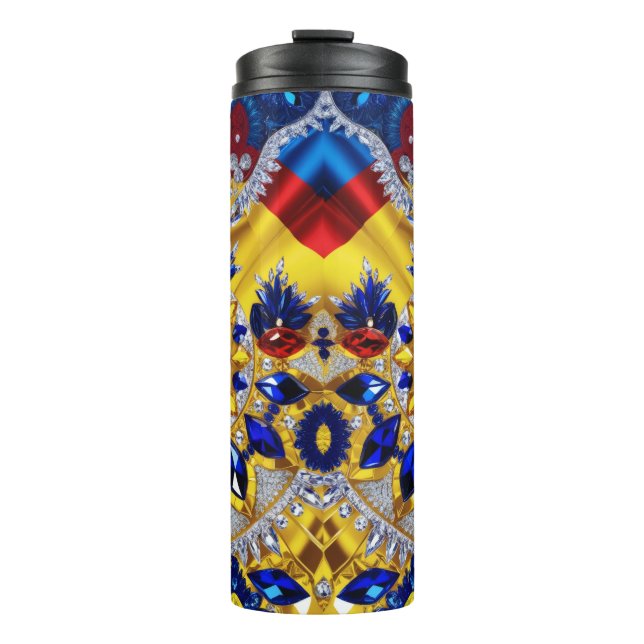Thermaltumbler mit rumänischen Farben Thermosbecher (Vorderseite)