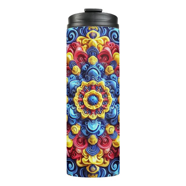 Thermaltumbler mit rumänischen Farben Thermosbecher (Vorderseite)