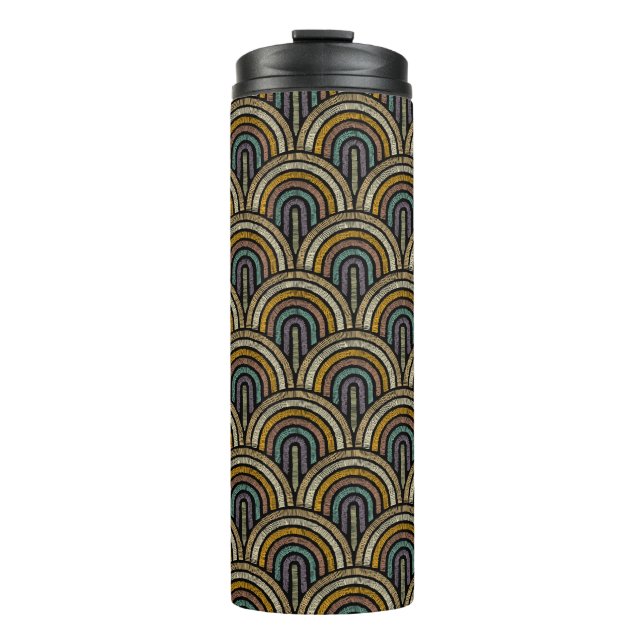 Thermaltumbler Retro Boho Arch Pattern Thermosbecher (Vorderseite)