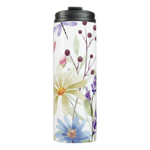 Thermaltumbler: Wildblumen-Design Thermosbecher
