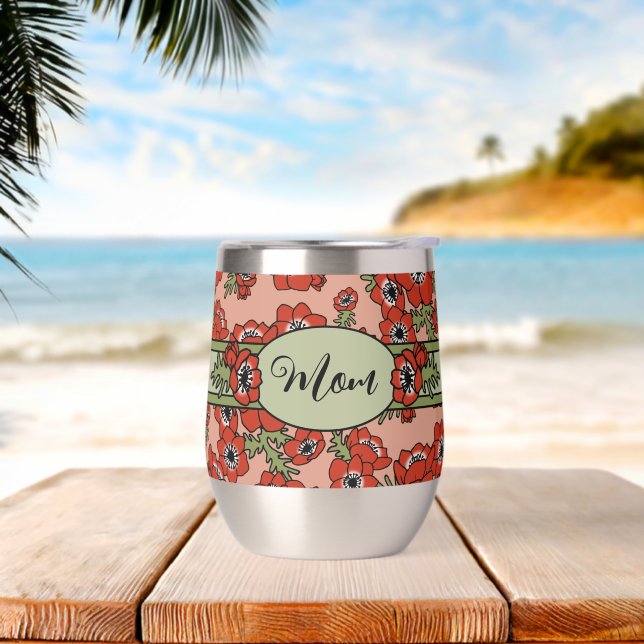 Thermalweintumbler der personalisierten Mutter (Strand)