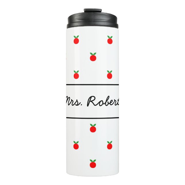 Thermische Trommel-Tasse des roten Apfelmusters Thermosbecher (Vorderseite)