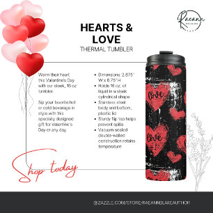 Thermischer Tumbler für Herz und Liebe Thermosbecher