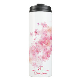 Thermischer Tumbler, personalisiert florale Monogr Thermosbecher