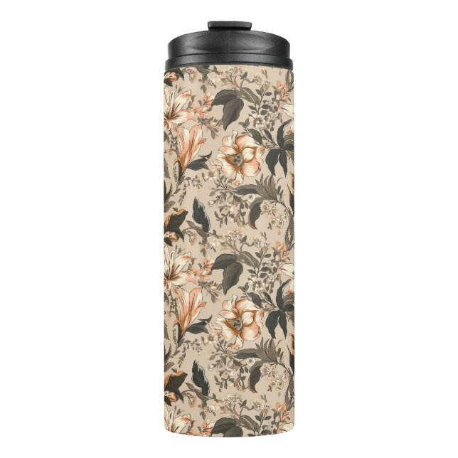 Thermischer Tumbler, Vintages Blumenmuster Thermosbecher (Vorderseite)