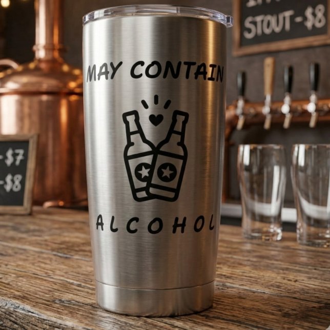 Thermobecher mit Alkohol-Warnhung – Lustig (Von Creator hochgeladen)