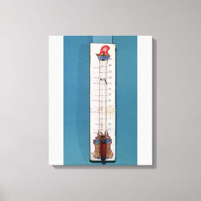 Thermometer mit einer sensygischen Motorhaube über Leinwanddruck (Vorderseite)