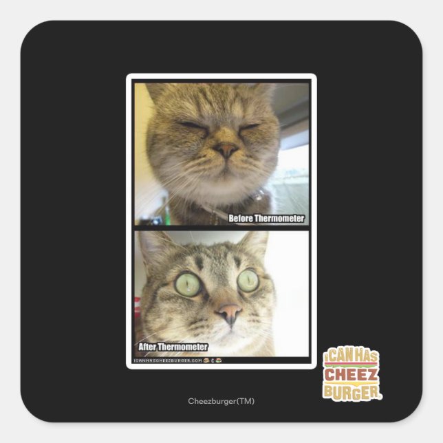 Thermometer Quadratischer Aufkleber (Vorderseite)