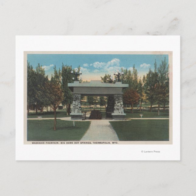 Thermopolis, WY - Aussicht auf den Waschbrunnen Postkarte (Vorderseite)