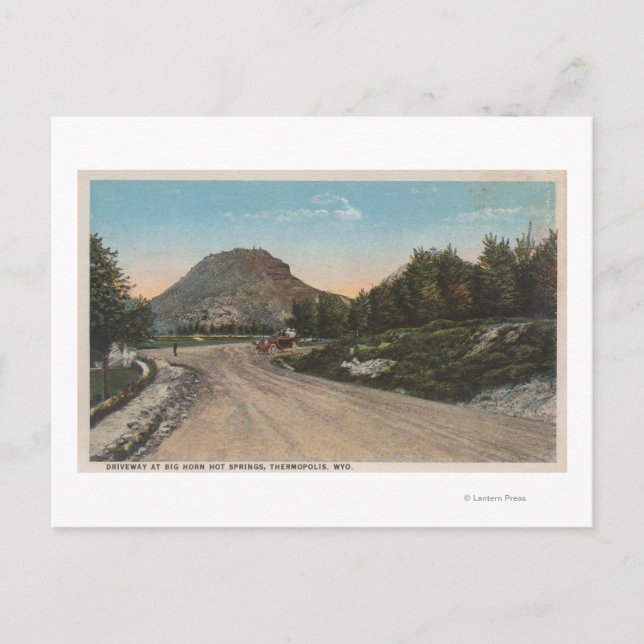 Thermopolis, WY - Blick auf den großen Horn-Fahrwe Postkarte (Vorderseite)