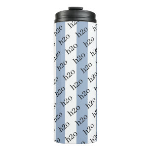 Thermotumbler Babyblau und Weiß gestreift H2o Thermosbecher